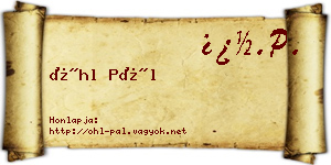 Öhl Pál névjegykártya