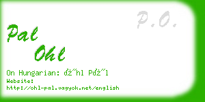 pal ohl business card